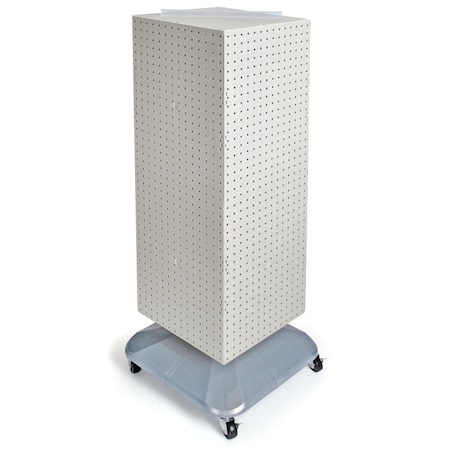 Azar Displays Four-Sided Pegboard Tower Revolving Display Panel Size 14"W x 40"H 701436-WHT